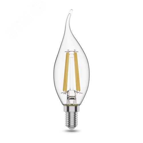 Лампа светодиодная филаментная LED 11 Вт 810 лм 2700К свеча на ветру теплый E14 AC 220В прозрачная колба Black Filament