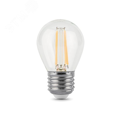Лампа светодиодная филаментная LED 11 Вт 810 лм 2700К шар P45 теплый E27 AC 220В прозрачная колба Black Filament