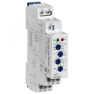 Реле фаз ORF-06D трехфазное 2 контакта 220-460В AC