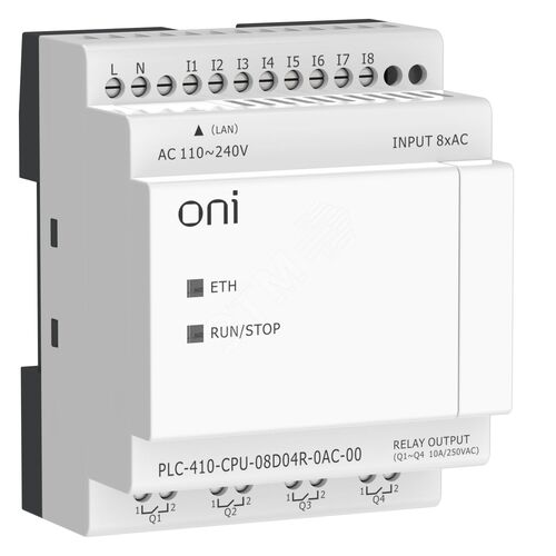 ПЛК 410 Модуль ЦПУ 8 DI 4 RO 220В AC с Ethernet портом без экрана