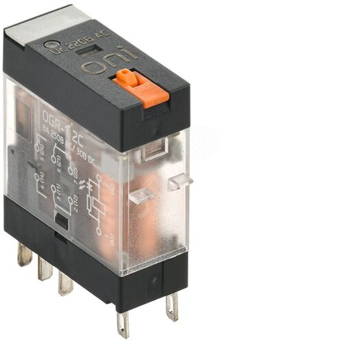 Реле общего назначения OGR-1 2C 220В AC со светодиодом и тестовой кнопкой