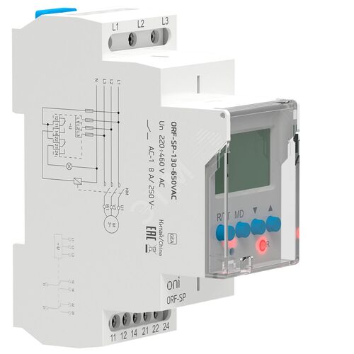 Реле контроля фаз ORF-SP 3 фазы 2 контакта 130-650В AC