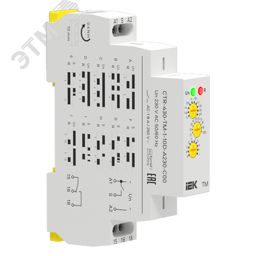 Реле времени многофункциональное TM 1 контакт 230В AC IEK