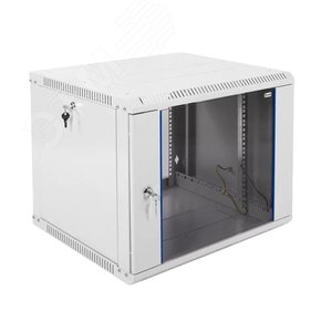 Шкаф телекоммуникационный настенный разборный 9U (600х520) дверь стекло