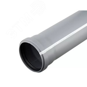 Труба канализационная 75x150 мм, толщина 1.9, PP однораструбная, серая