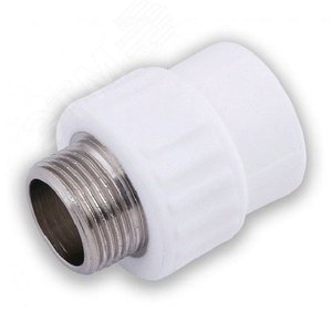 Муфта комбинированная 20x1/2' НР полипропиленовая PPR белая