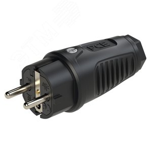 Вилка каб 16А/250V/2P+E/IP54 корпус черный, маркер черный