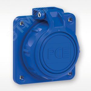 Розетка встр 16А/250V/2P+E/IP68 фланец 75х75 мм   подпружиненная крышка NAUTILUS