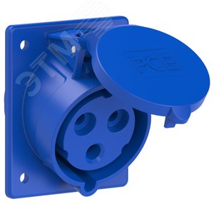 Розетка встраиваемая наклонная 32А/230V/1P+N+E/IP44
