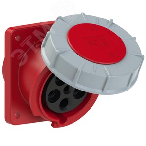 Розетка встраиваемая наклонная 63А/400V/3P+N+E/IP67