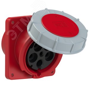 Розетка встраиваемая наклонная 125А/400V/3P+N+E/IP67