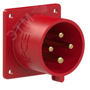 Вилка встраиваемая 32А/400V/3P+E/IP44, фланец     70x70