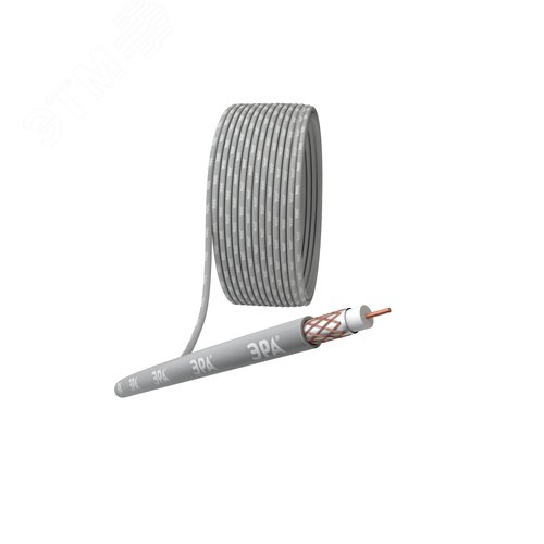 Кабель коаксиальный RG-6U 75 Ом Cu,  оплётка Cu 64% нг(АHF серый 100м R-64-HF100