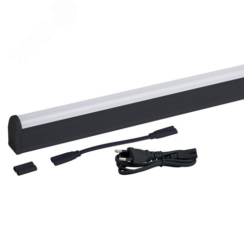 Светильник линейный светодиодный ДПО с выключателем черный L 574 мм LLED-01-08W-4000-B 8Вт 4000K