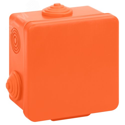 Коробка распаячная KOR-80-80-50-7g-OR-FR огнестойкая 80х80х50мм оранжевая с гермовводами 7 вх. IP54