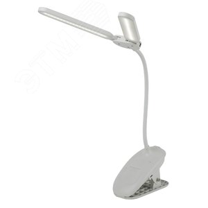 Светильник настольный NLED-512-6W-W светодиодный аккумуляторный на прищепке белый