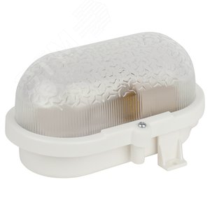 Светильник НБП 01-60-012 с ободком Евро пластик/стекло IP53 E27 max 60 Вт 184х115х90 овал белый