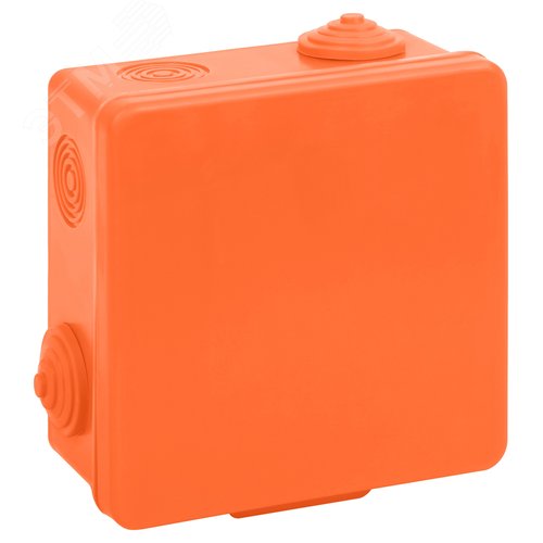 Коробка распаячная KOR-100-100-50-8g-OR-FR огнестойкая 100х100х50мм оранжевая с гермовводами 8 вх. IP54