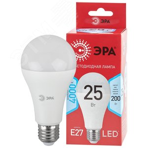 Лампа светодиодная LED 25 Вт 2000Лм 4000К груша нейтральный E27 220-240В LED A65-25W-840-E27 Red Line