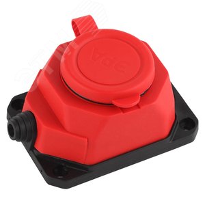 Колодка каучуковая с/з 1 гнездо 16A IP44 красная 24/240/1440