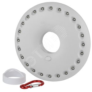 Фонарик светильник подвесной на батарейках 3хAA, подвес, карабин, магнитный в палатку, 24 LED KB-501 НЛО-24