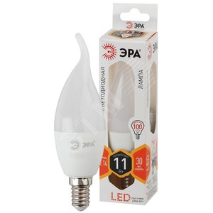 Лампа светодиодная LED 11 Вт 880Лм 2700К свеча на ветру теплый E14 170-265В LED BXS-11W-827-E14 Standart