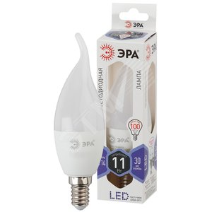 Лампа светодиодная LED 11 Вт 880Лм 6000К свеча на ветру холодный E14 170-265В LED BXS-11W-860-E14 Standart