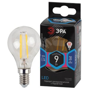 Лампа светодиодная декоративная LED 9 Вт 1170Лм 4000К шар, филамент нейтральный E14 230В F-LED P45-9w-840-E14