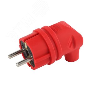 Вилка каучуковая с/з 90град 16A IP44 красная V9-RED-IP44