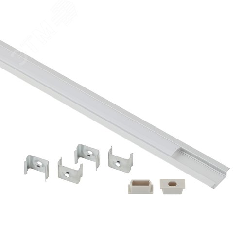 Комплект с врезным анодированным профилем с фланцем CAB251 21х6мм, 2 м (5/80/2400)