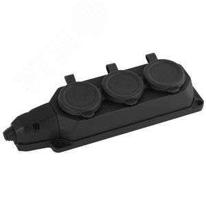 Колодка каучуковая с/з 3 гнезда 16A IP44 черная K-3e-B-IP44