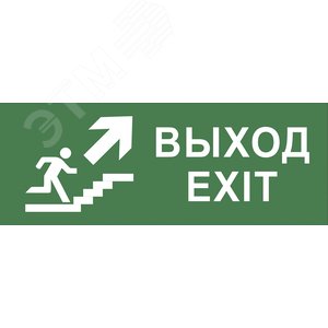 Этикетка самоклеющаяся 200х60 мм Выход/лестница вверх/фигура DPA/DBA INFO-DBA-014