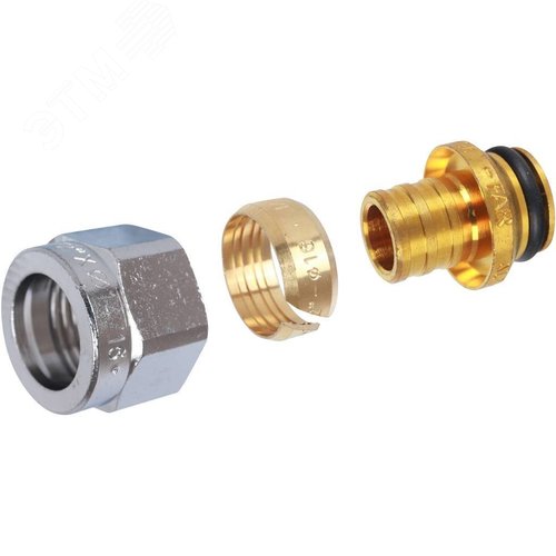 адаптер обжимной 16x2,2-1/2' вр, для труб pe-x, с накид гайкой