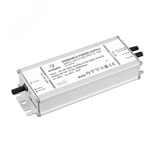 Блок питания ARPV-UH12150-PFC-0-10V (12V, 12.5A, 150W) ( IP67 Металл, 7 лет)