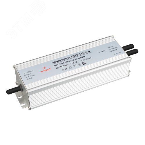 Блок питания ARPV-24300-A (24V, 12.5A, 300W) (ARL, IP67 Металл, 3 года)