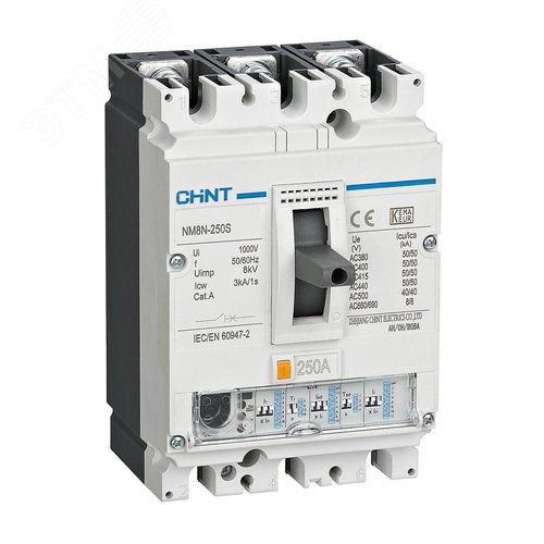 Выключатель автоматический NM8N-250S EN 3P 250А 50кА с электронным расцепителем (R)