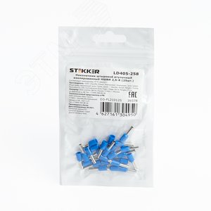 Наконечник штыревой втулочный изолированный НШВИ 2,5-8, LD405-258 (DIY упаковка 25 шт)