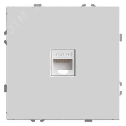 Розетка компьютерная 1-местная RJ-45 (механизм), серия Эмили, белый фарфор, soft touch