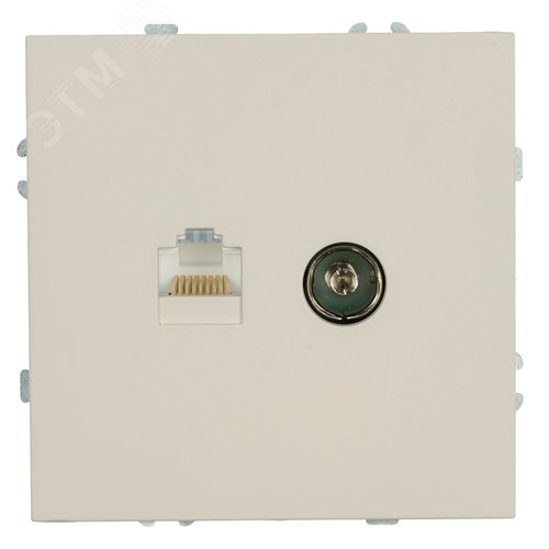 Розетка TV + компьютерная RJ-45 (механизм) кашемир soft touch серия Эмили STEKKER