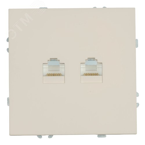 Розетка компьютерная 2-местная RJ-45 (механизм) кашемир soft touch серия Эмили STEKKER