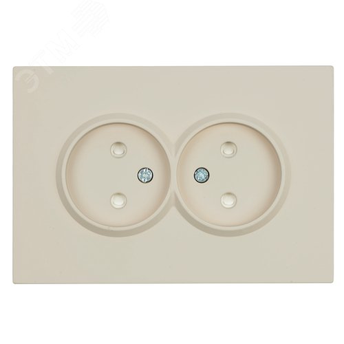 Розетка 2-местная с защитной шторкой б/з 250В 16А кашемир soft touch серия Эмили STEKKER