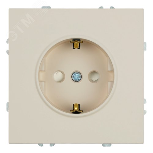 Розетка 1-местная с защитной шторкой с/з (механизм) 250В 16А кашемир soft touch серия Эмили STEKKER