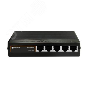 Коммутатор неуправляемый промышленный 4x100Мбит/с (RJ45 с PoE+), 1x100Мбит/с (RJ45) 65Вт