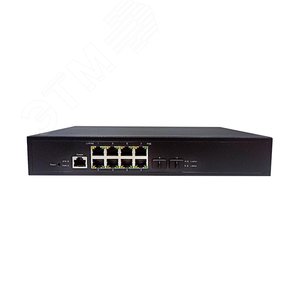 Коммутатор управляемый 8x1Гбит/с (RJ45 с PoE+), 2x1Гбит/с (SFP) 120Вт