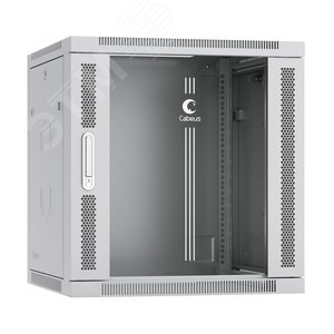 Шкаф телекоммуникационный настенный разобранный 19дюйм 12U 600x600x635mm (ШхГхВ) дверь стекло, цвет серый (RAL 7035)