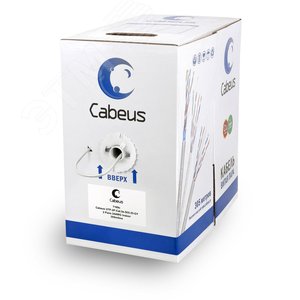 Витая пара U/UTP Cat 5e 2 пары 24 AWG solid PVC нг(А)-LS серый 305м