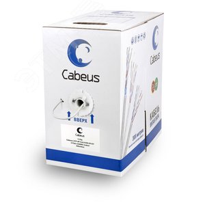 Витая пара U/UTP Cat 6 4 пары 23 AWG solid PVC нг(А)-LS серый 305м