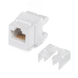Вставка Keystone Jack RJ-45(8P8C), 180 градусов, категория 6A, Dual IDC (110&Krone type), белая