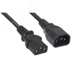 Кабель питания монитор-компьютер IEC 320 C13 - IEC 320 C14 (3x0.75). 0.6м