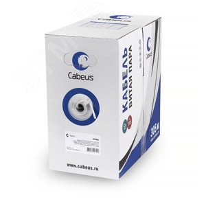 Витая пара U/UTP Cat 5e 4 пары 24 AWG solid LSZH нг(А)-HF белый 305м